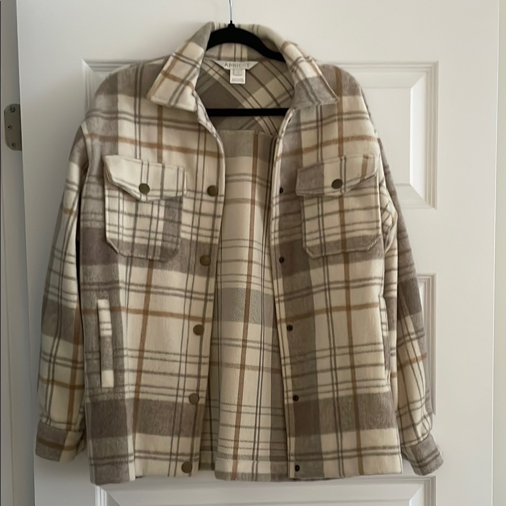 Plaid Jacket in Cream and Brown